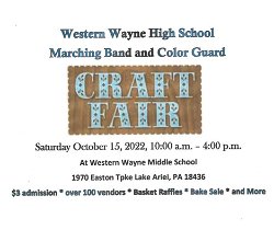 Western Wayne Marching Band Craft Fair Lake Ariel PA