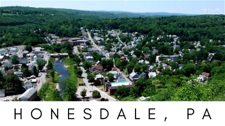 Honesdale PA As Viewed from Irving Cliff Wayne County Pennsylvania