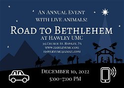 Live Nativity Road to Bethlehem Hawley United Methodist Church